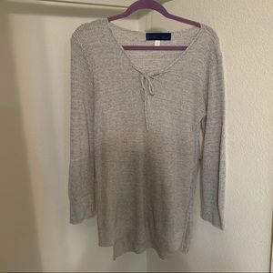 Cozy Gray Sweater with side slits
